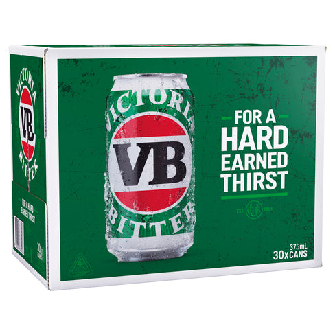 Victoria Bitter Can 30 Pack 375ml